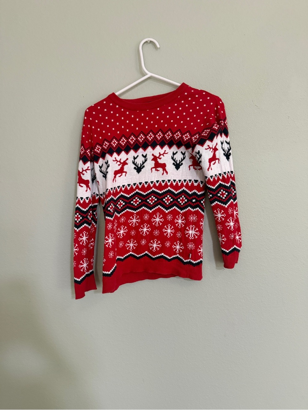 Red Holiday Reindeer Knit Sweater - Women's